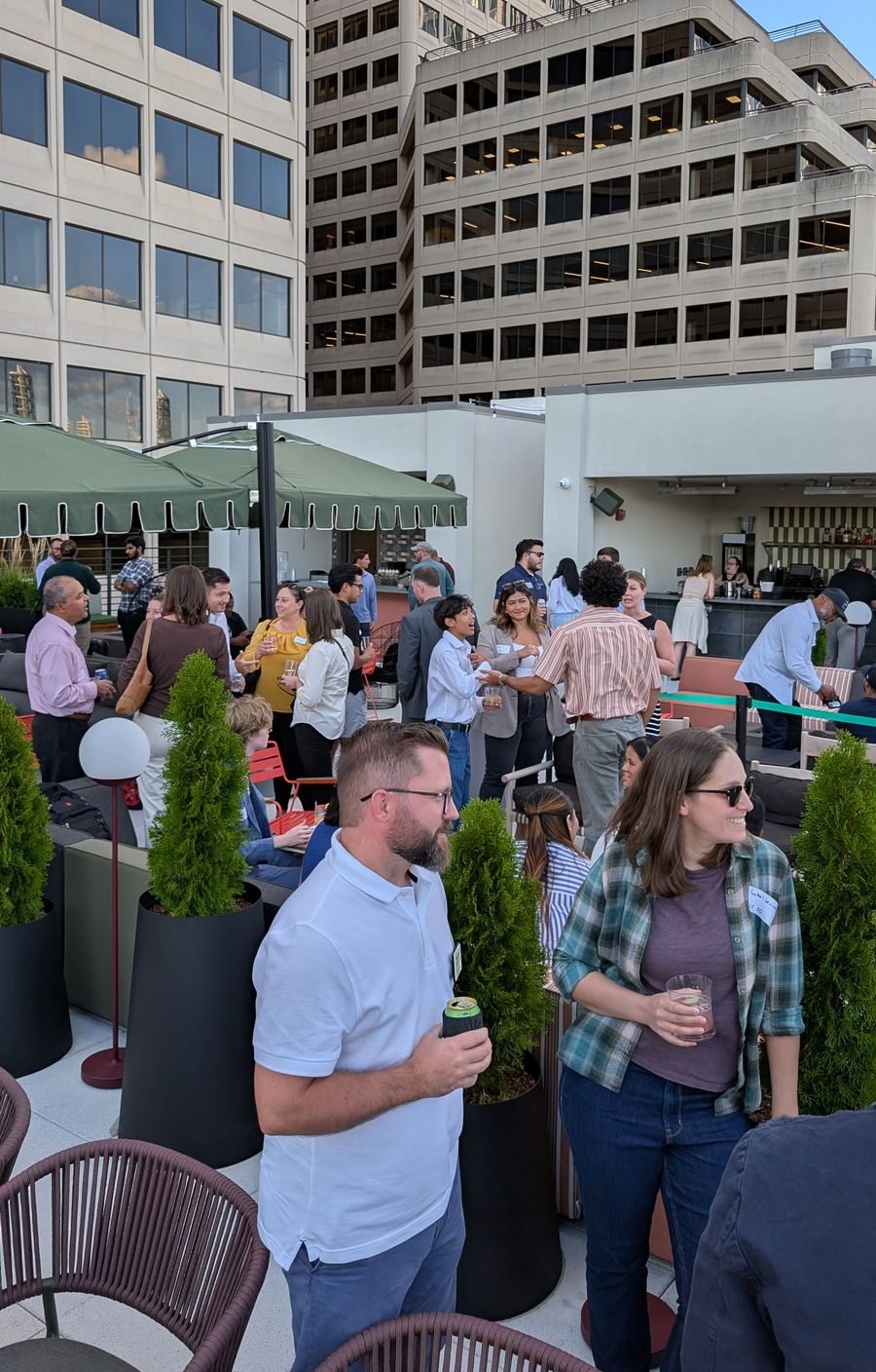 Connect Cincy rooftop networking mixer overlooking downtown Cincinnati at the Moxy Hotel
