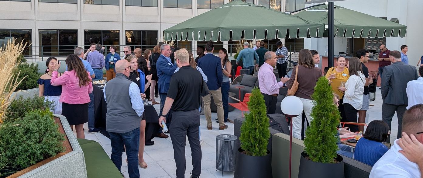 Connect Cincy rooftop mixer crowd
